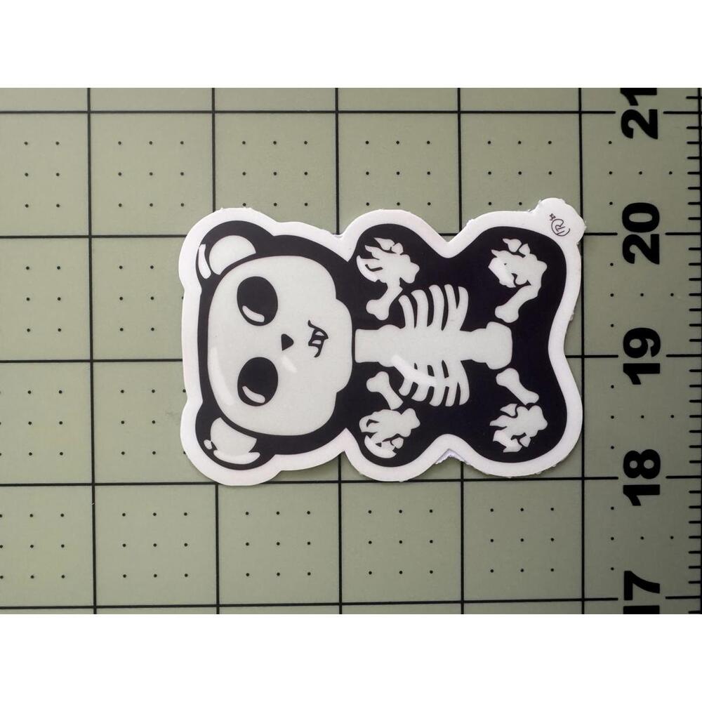 glow in the dark gummy‎ bear skeleton sticker spooky cute goth